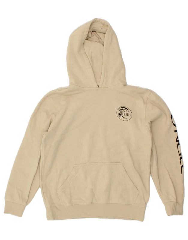 O'NEILL Womens Standard Fit Graphic Hoodie Jumper UK 14 Large Off White Hoodie with Batwing Sleeves Loose Dramatic