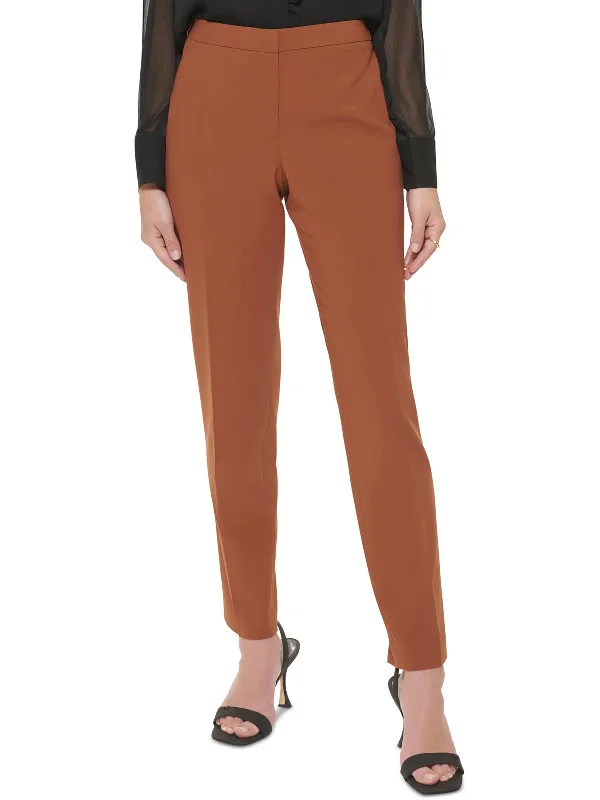 Highline Womens Tapered Mid-Rise Ankle Pants Trendy Wide-Leg Pants