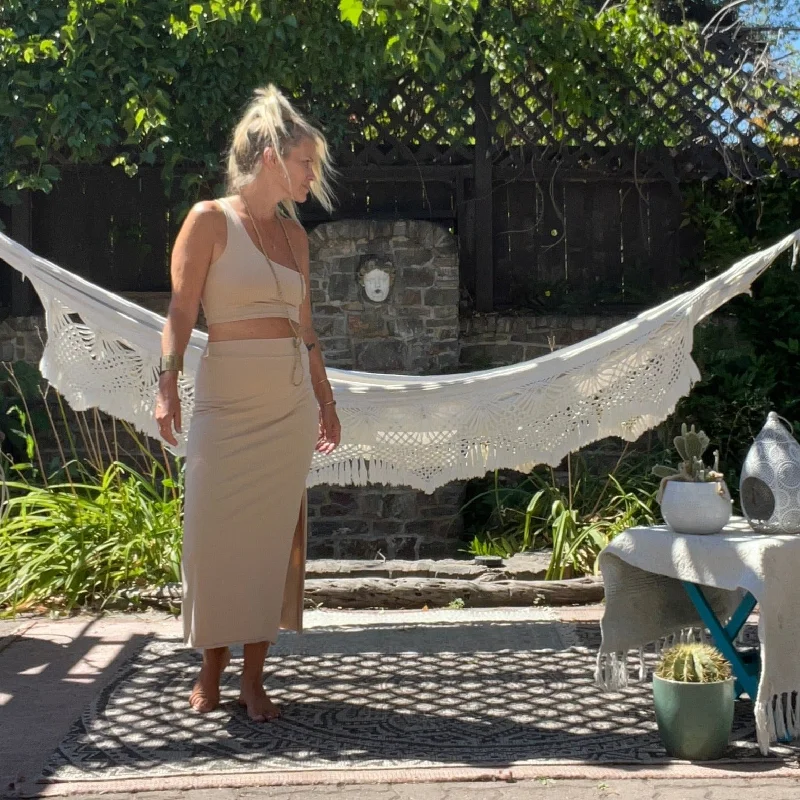 Temple Skirt I Tahini SALE linen skirt natural