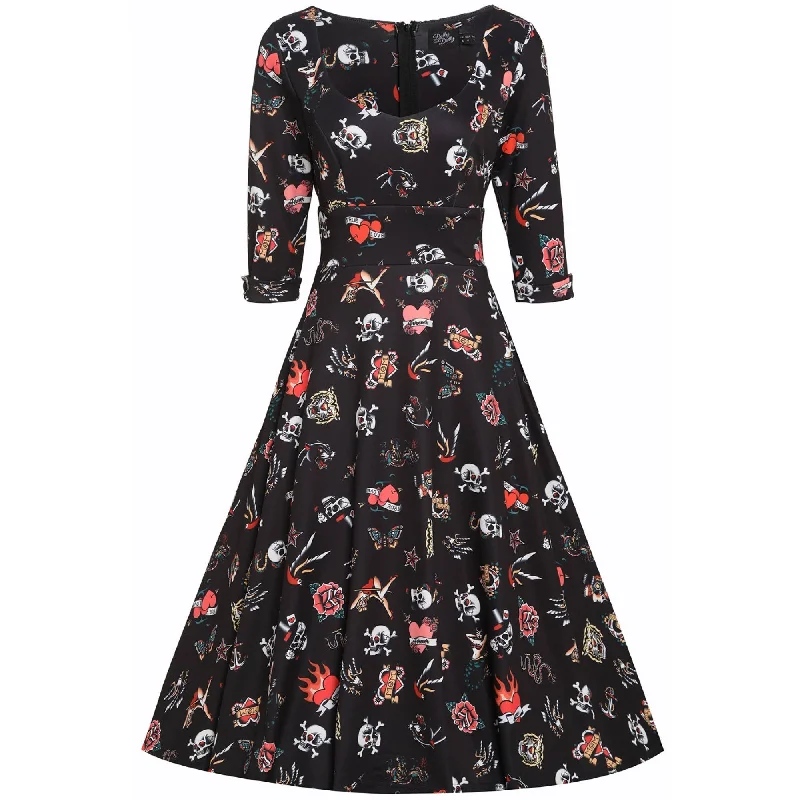 Dolly & Dotty Debra Classic Tattoo Dress Tunics Stylish elegant