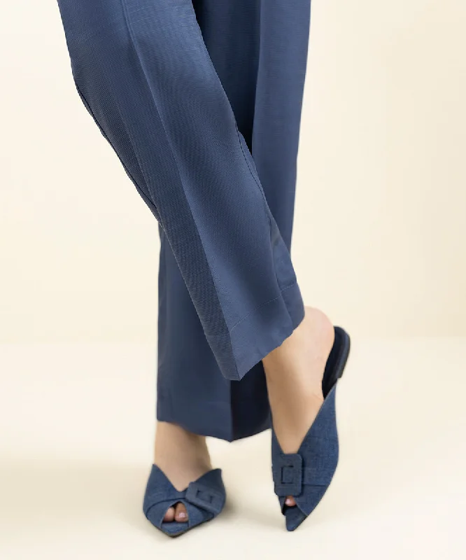 Raw Silk Straight Pants Trendy Work Pants