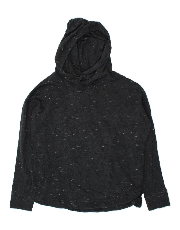 CHAMPION Womens Oversized Hoodie Jumper UK 18 XL Grey Flecked Cotton Hoodie with Reflective Safety Nightwear