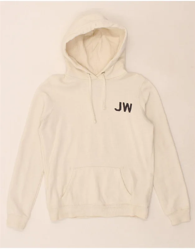 JACK WILLS Womens Devon Oversized Hoodie Jumper UK 10 Small Off White Hoodie with Belted Waist Structured Tailored
