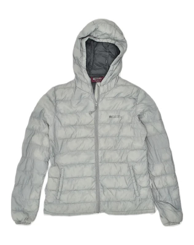 MOUNTAIN WAREHOUSE Womens Hooded Padded Jacket UK 10 Small  Grey Polyester Stand-Up Collar Roll-Neck Collar Turtle Neck