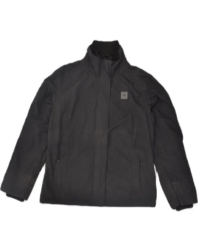MOUNTAIN WAREHOUSE Womens Rain Jacket US 12 Large Black Polyester Cotton Fabric Linen Fabric Terry Fabric