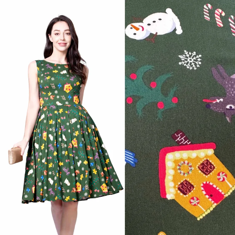 Miss Lulo Lily Holiday Town Swing Dress Tunics Stylish elegant