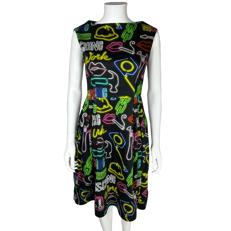 Moschino Couture Dress Neon Signs Size Medium 8 Tunics Luxurious high-end