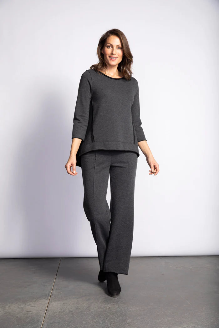 Women's Habitat Liv | Heathered French Terry Straight Pant | Black Formal Stretch Pants