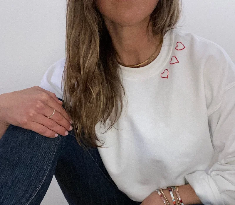 White with red hearts