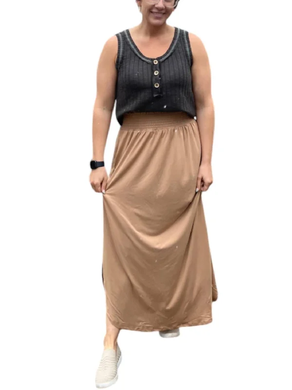 Maxi Skirt In Tan modal blend skirt