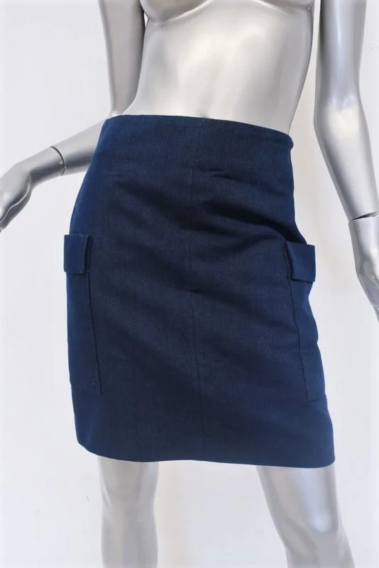 Club Monaco Palmisa Cargo Skirt Sapphire Cotton Twill Size 0 patchwork skirt art