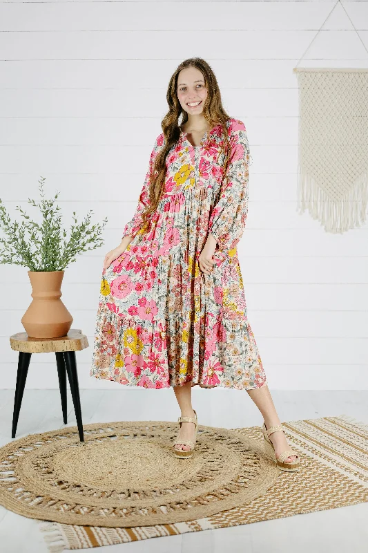 Anna-Beth Floral Dress - Rose Tunics Stylish elegant