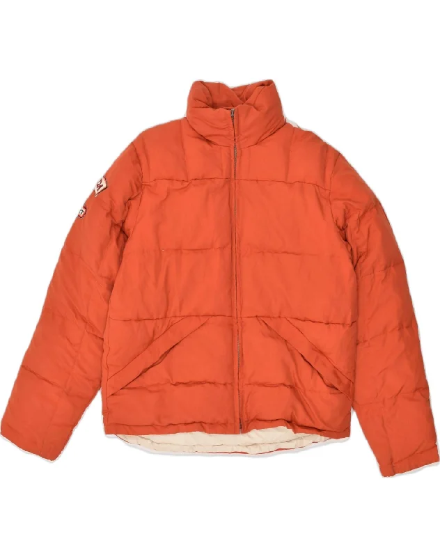 VINTAGE Womens Padded Jacket UK 16 Large Red Polyester Herringbone Jacket Checkered Jacket Solid Jacket