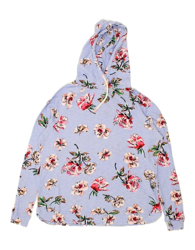 JOULES Womens Hoodie Jumper UK 20 2XL Purple Floral Cotton Hoodie with Illustration Artistic Creative JOULES Womens Hoodie Jumper UK 20 2XL Purple Floral Cotton Hoodie with Illustration Artistic Creative