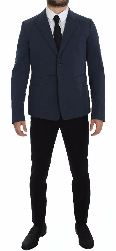 Elegant Blue Cotton Stretch Blazer Jacket Rayon Jacket Velvet Jacket Corduroy Jacket
