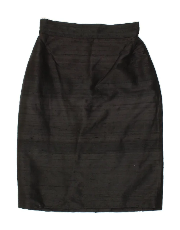 VINTAGE Womens Pencil Skirt W26 Small  Black Silk modal blend skirt