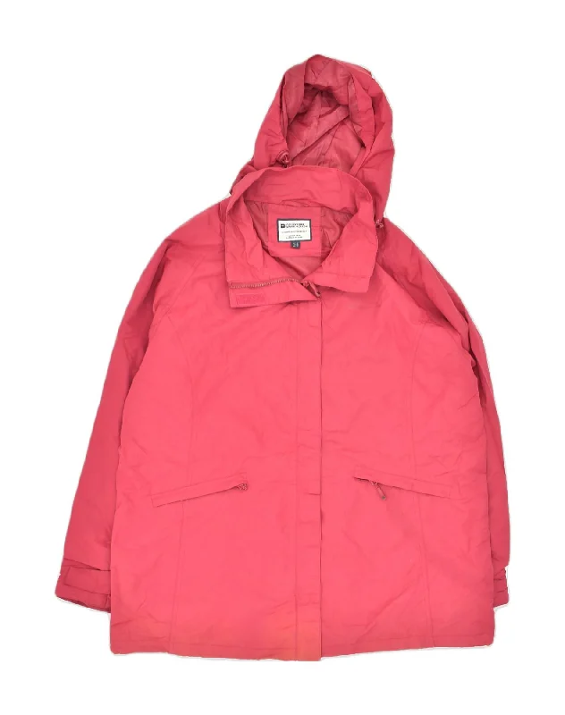 MOUNTAIN WAREHOUSE Womens Hooded Rain Jacket UK 20 2XL  Pink Polyester Trench Coat Raincoat Waterproof Jacket
