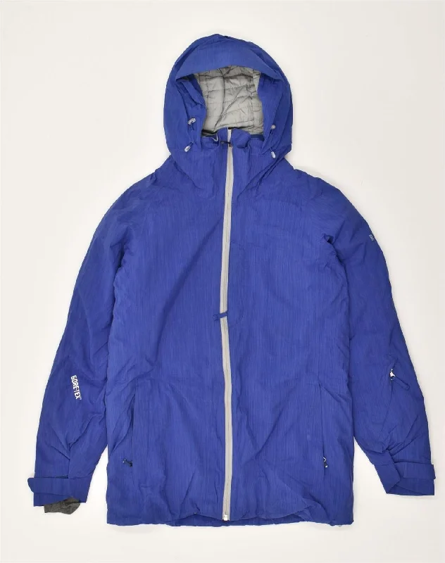 ROXY Womens Longline Hooded Windbreaker Jacket UK 14 Medium Blue Nylon Mesh Jacket Canvas Jacket Denim Jacket