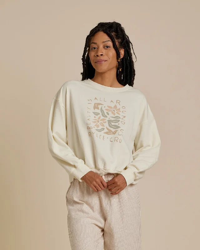 Rylee & Cru Relaxed Sweatshirt in Beauty Hoodie with Illustration Artistic Creative