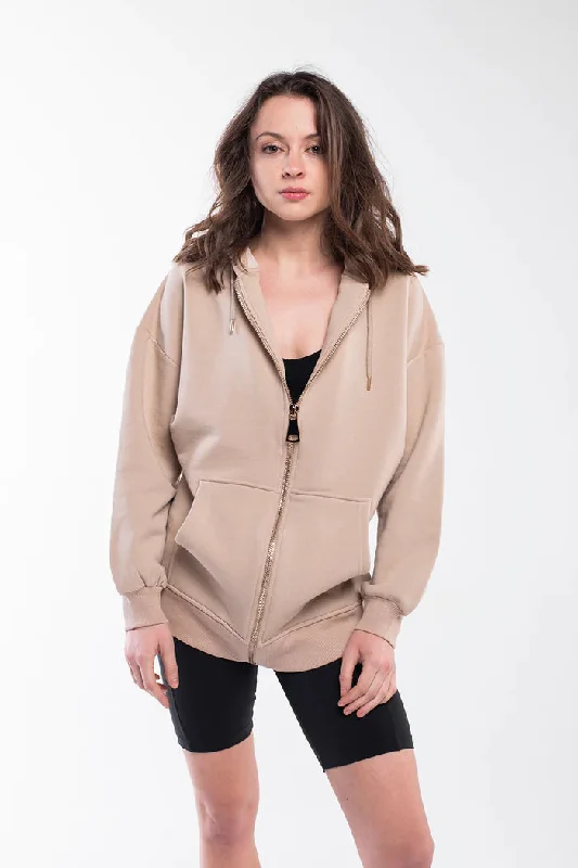 Bee And Alpaca Oversize Zipped Hoodie Hoodie with Drawcord Adjustable Secure