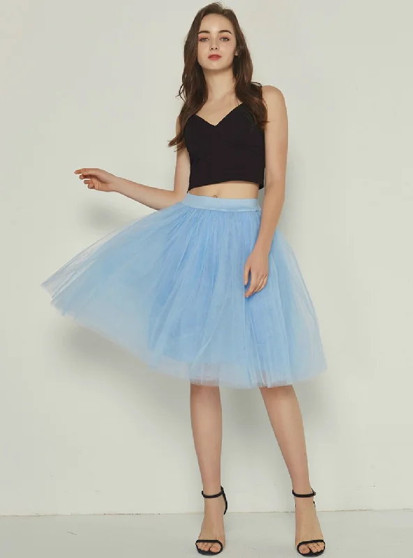Lake Blue 5 Layer Mesh Tutu Skirt corduroy skirt cozy