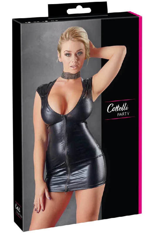 Cottelli Party Low Cut Wetlook Dress (L) Tunics Silk luxurious