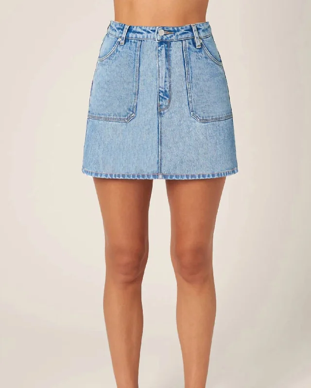 Classic Mini Skirt In Vintage Blue athletic skirt fit