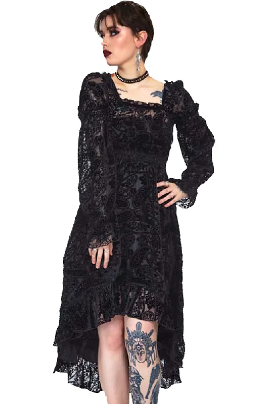 Jawbreaker Paisley Burnout Dress Tunics Yoga stretchy