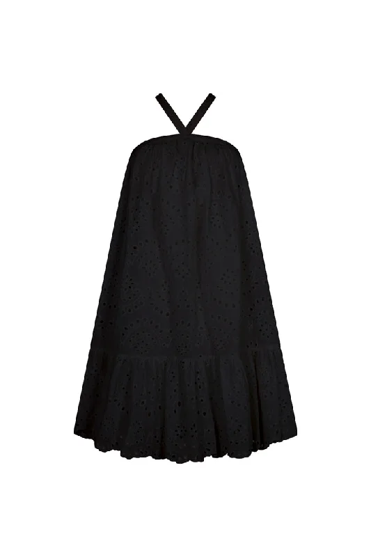 LUCENA BRODERIE ANGLAISE DRESS IN BLACK Tunics Short Trendy