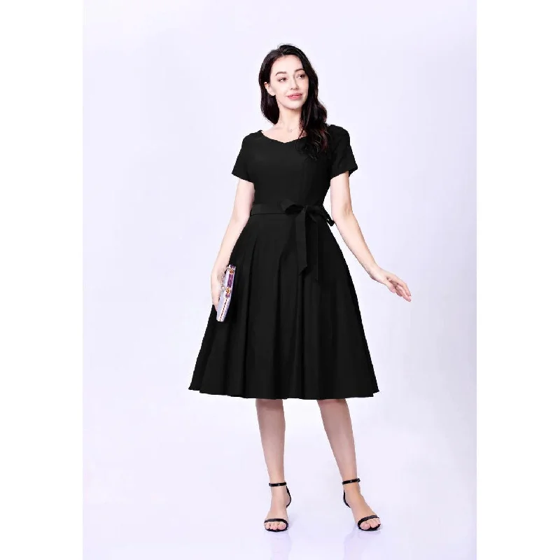 Miss Lulo Bella Swing Dress Black Tunics Formal black