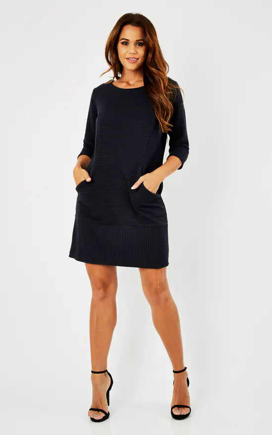 Blue 'Freya' Pocket Dress Shift Classic Vintage