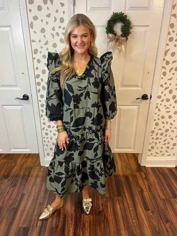 Olive Floral Priscilla Dress Tunics Hiking breathable