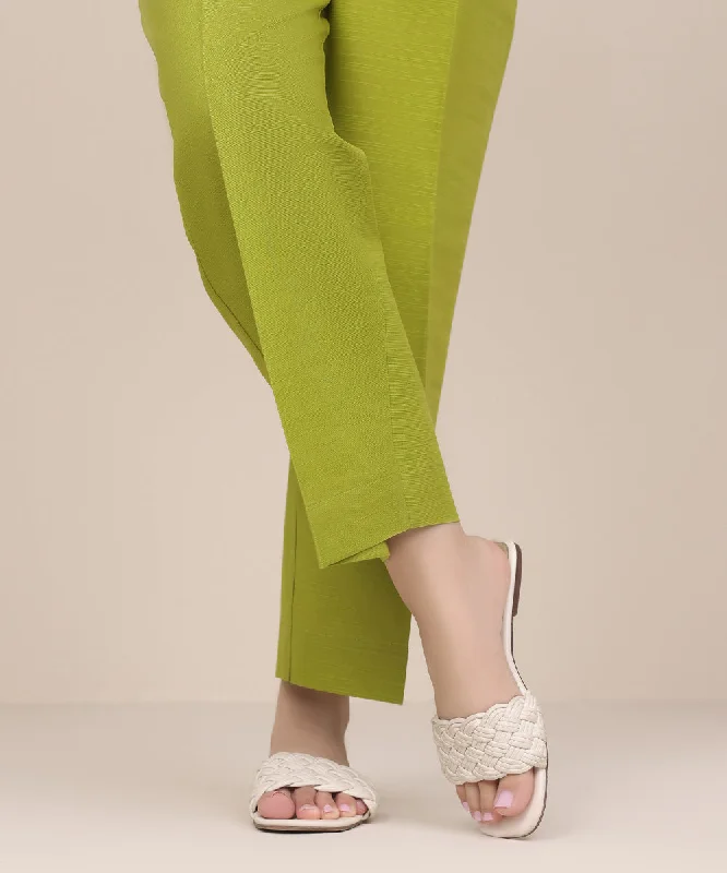 Khaddar Straight Pants Cozy Fitted Pants