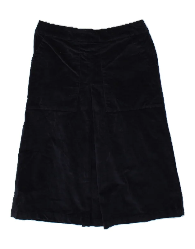 COTTON TRADERS Womens A-Line Skirt UK 10 Small W30  Navy Blue Cotton denim skirt durable