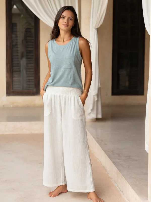Bahama 3/4 Cotton Pants Coconut Comfortable Denim Pants
