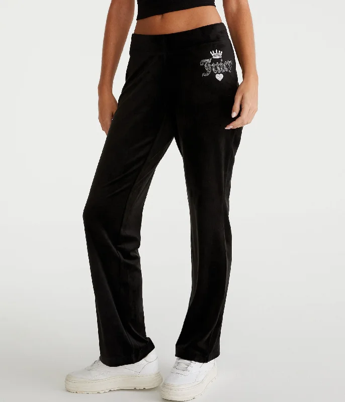 Aeropostale Juicy Couture Bling Velour Track Pants Chic Faux Leather Pants