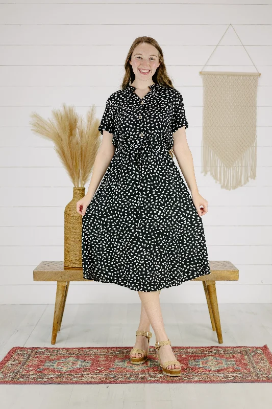 Calder Print Dress - Black Tunics Floral girly
