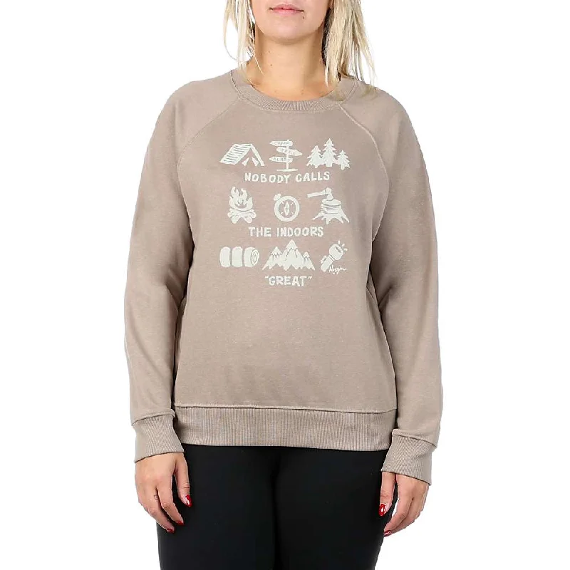 Moosejaw Womens Toasted Marshmallow Crew Neck Sweatshirt Hoodie with Mesh Breathable Sporty