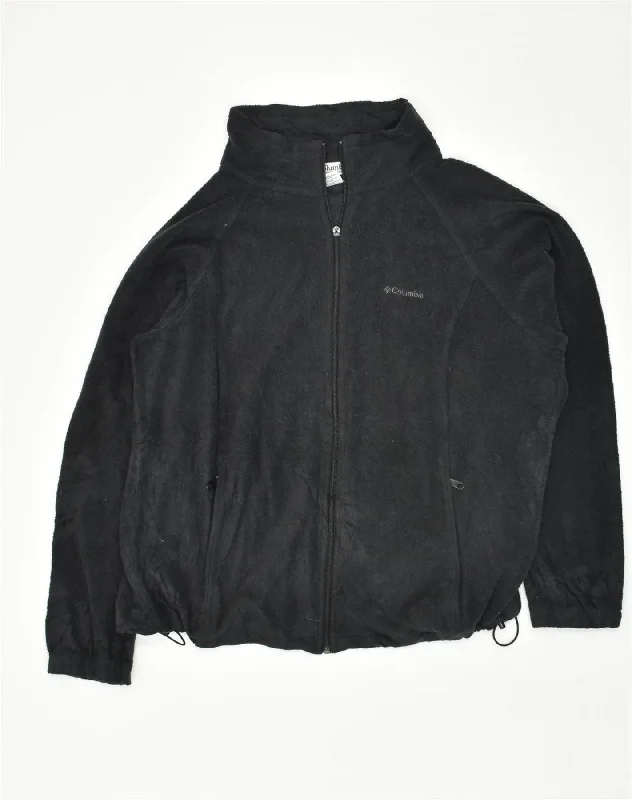 COLUMBIA Womens Fleece Jacket UK 18 XL Black Polyester Welt Pockets Slit Pockets Flap Pockets
