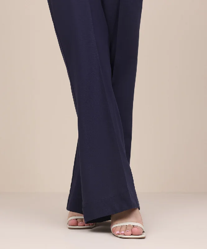 Khaddar Boot-Cut Pants Modern Stretch Trousers