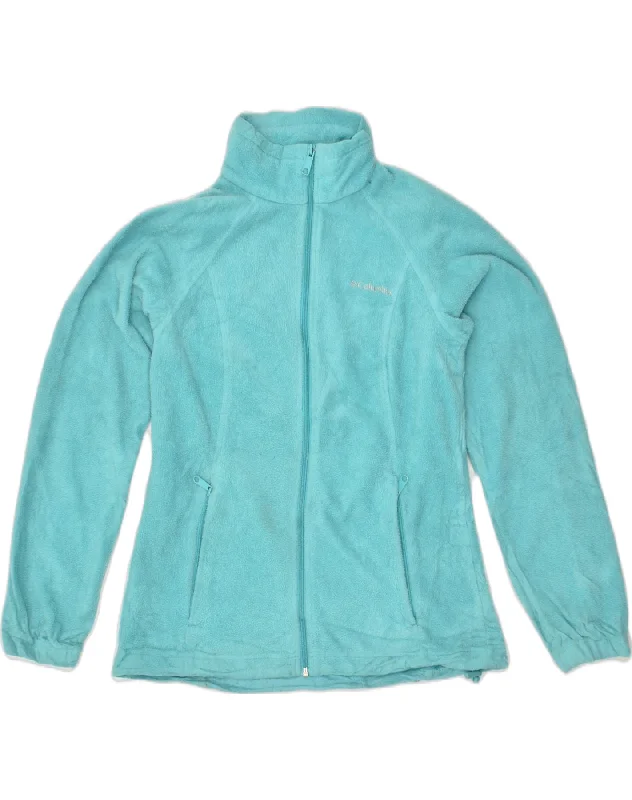 COLUMBIA Womens Fleece Jacket UK 10 Small Turquoise Polyester Striped Jacket Polka Dot Jacket Floral Jacket