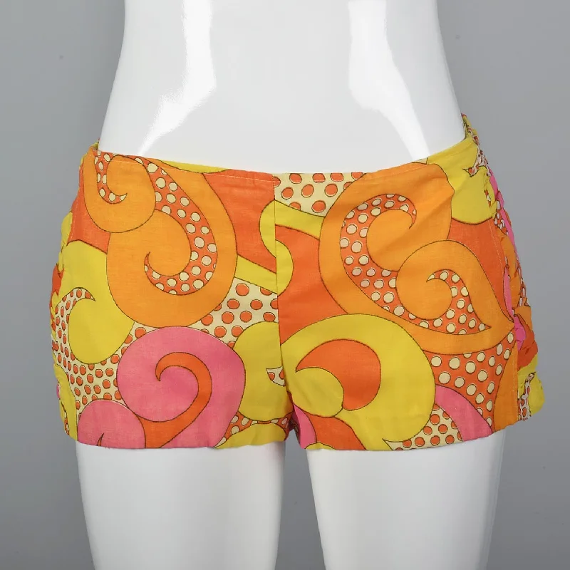 1960s Psychedelic Hot Pants Comfortable Denim Leggings