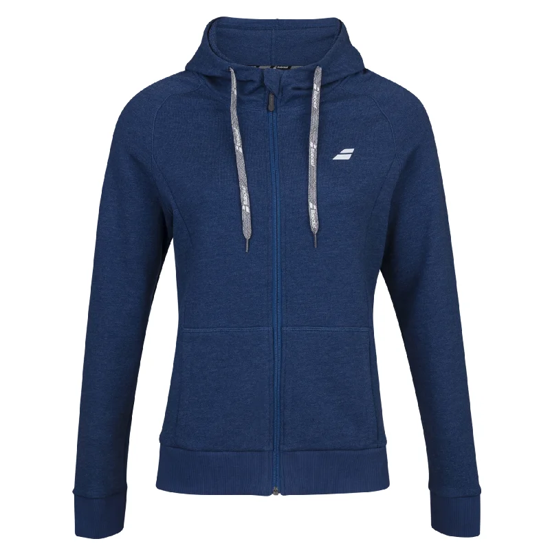 Babolat Exercise Women Hood Jacket - Estate Blue Cotton Fabric Linen Fabric Terry Fabric