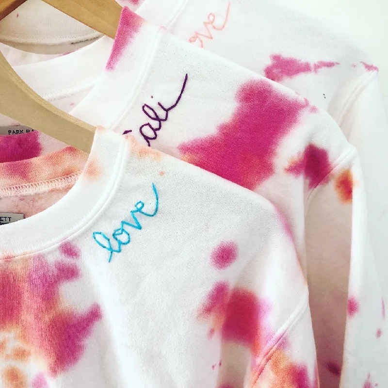 Pop punch embroidered sweatshirt Hoodie with Typography Text Message
