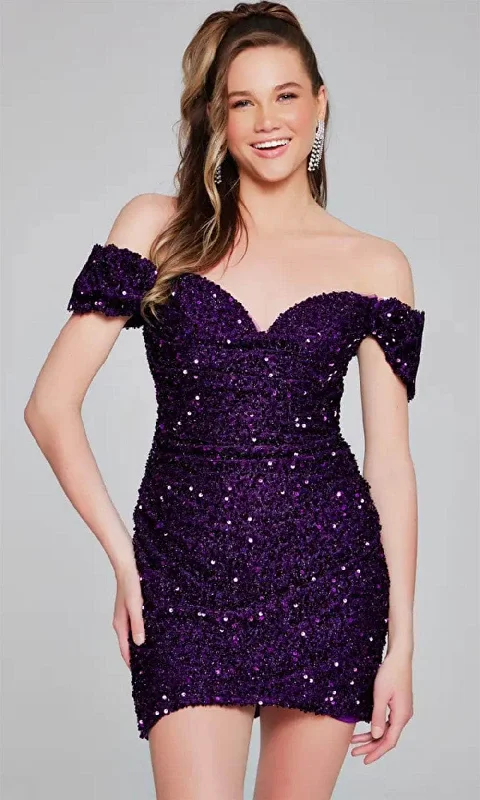 Jovani 39631 - Short Sequin Sheath Dress Tunics Distressed trendy