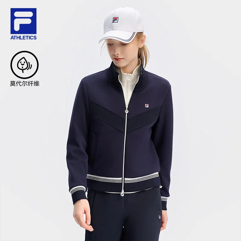 FILA CORE ATHLETICS TENNIS APRÈS-COURT Women Jacket (Navy) Denim Jacket Leather Jacket Suede Jacket