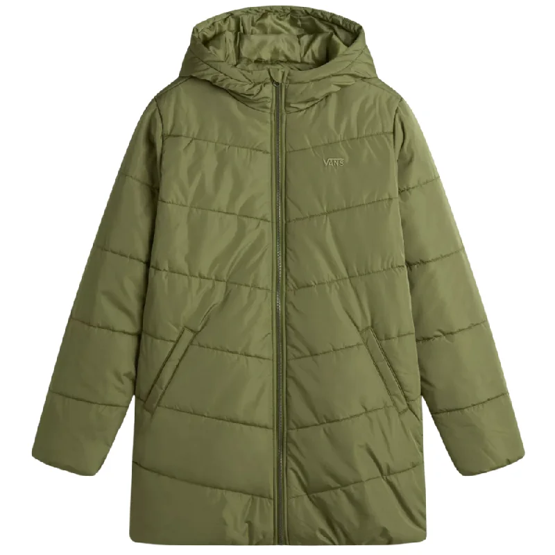 Womens MTE Foundry Long Jacket Music Academy Loden Green One-Shoulder Jacket Off-the-Shoulder Jacket Asymmetrical Jacket