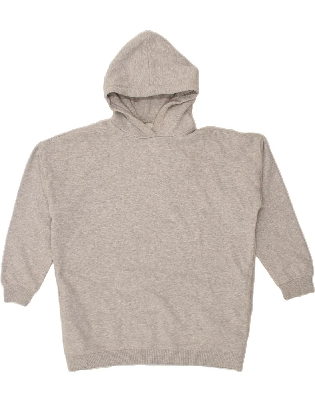 JACK WILLS Womens Longline Hoodie Jumper UK 10 Small Grey Flecked Hoodie with Magnetic Closure Innovative Modern