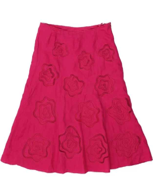 PER UNA Womens Abstract Pattern A-Line Skirt W32 Large  Pink satin skirt smooth