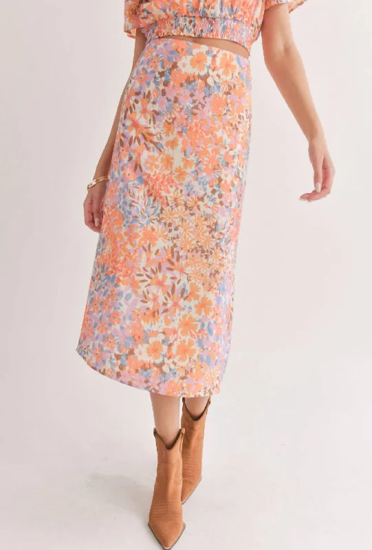 Moonscapes Skirt In Multi denim skirt fashionable
